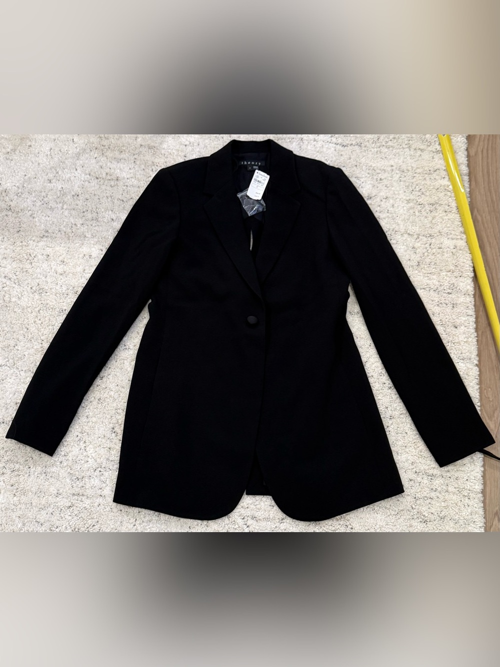 NWT Theory Geltha Admiral Crepe Black Blazer Jacket Women’s Size 4 $445